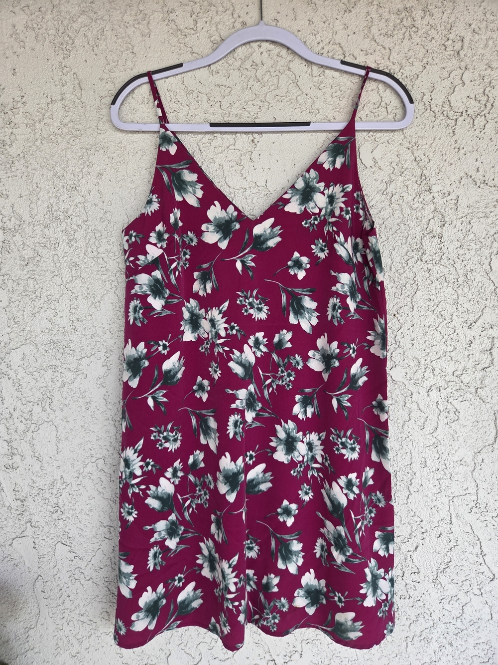 Women's Fuchsia Floral Slip Dress Top